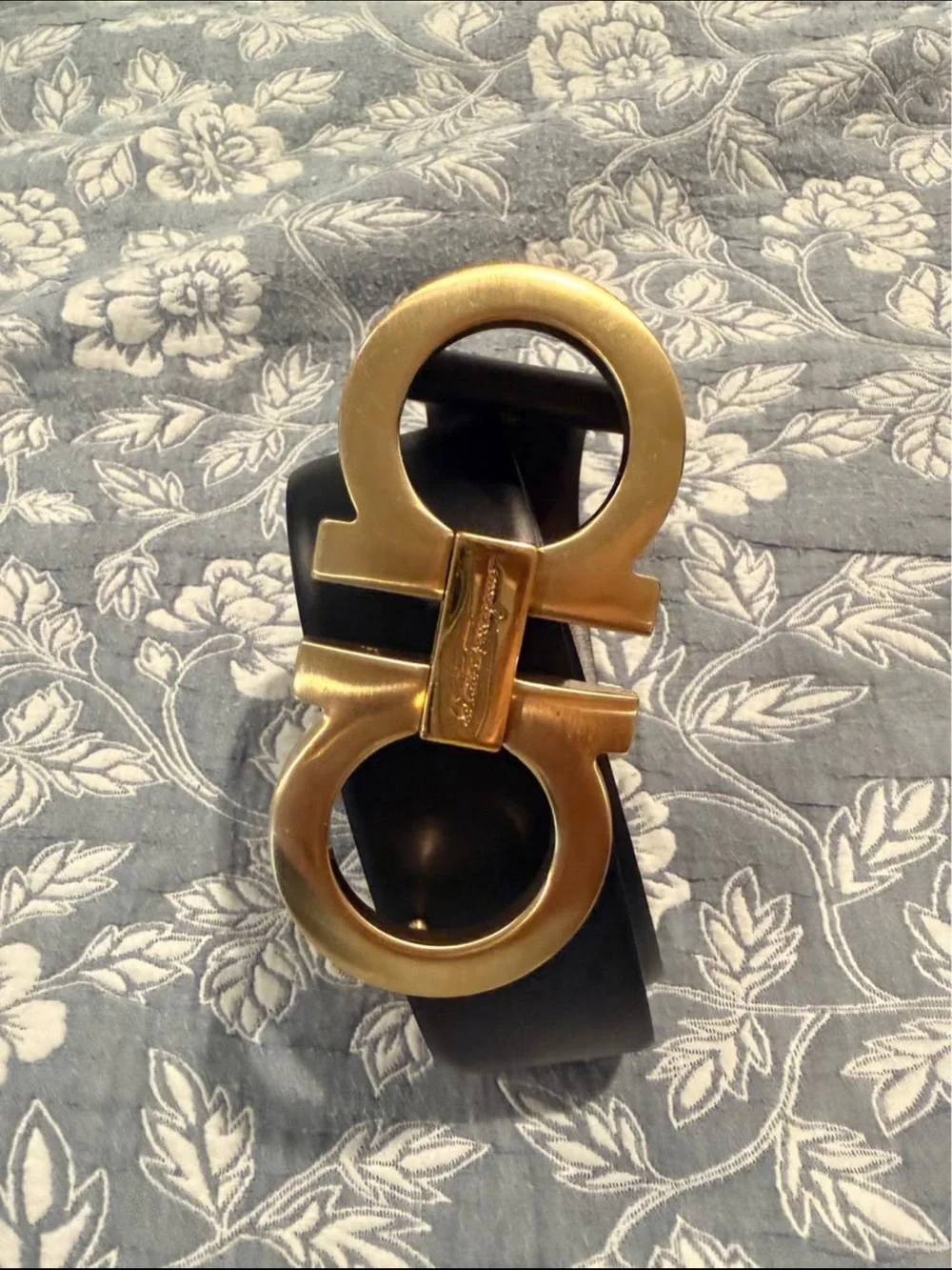 Salvatore Ferragamo Gold Double Gancini Belt Buckle